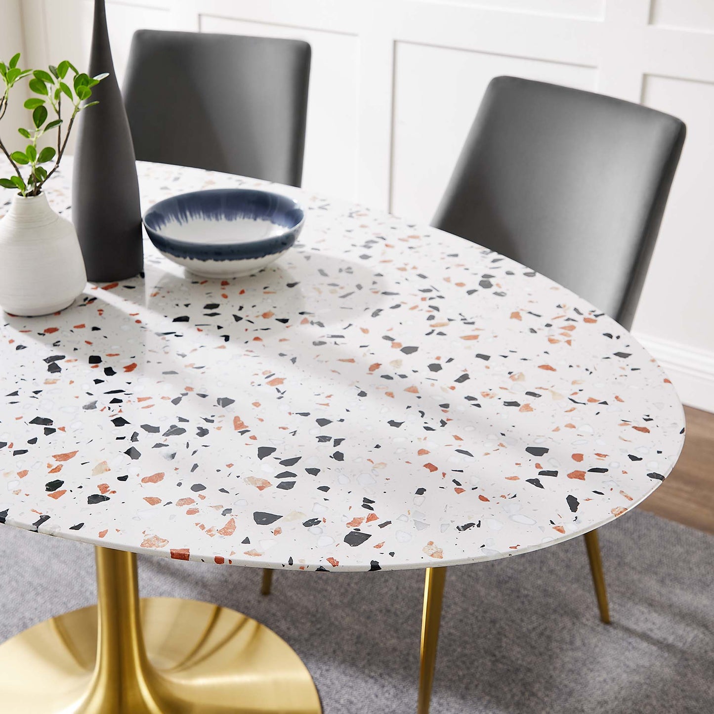 Lippa 60" Oval Terrazzo Dining Table by Furniture For America