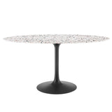 Lumen 60" Oval Terrazzo Dining Table in Black White