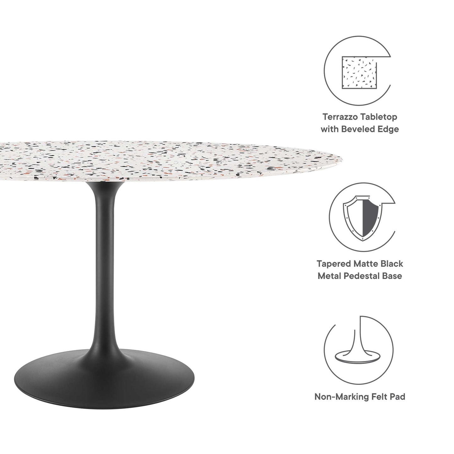Lippa 60" Oval Terrazzo Dining Table by Furniture For America
