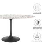 Lumen 60" Oval Terrazzo Dining Table in Black White