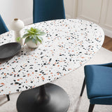 Lumen 60" Oval Terrazzo Dining Table in Black White