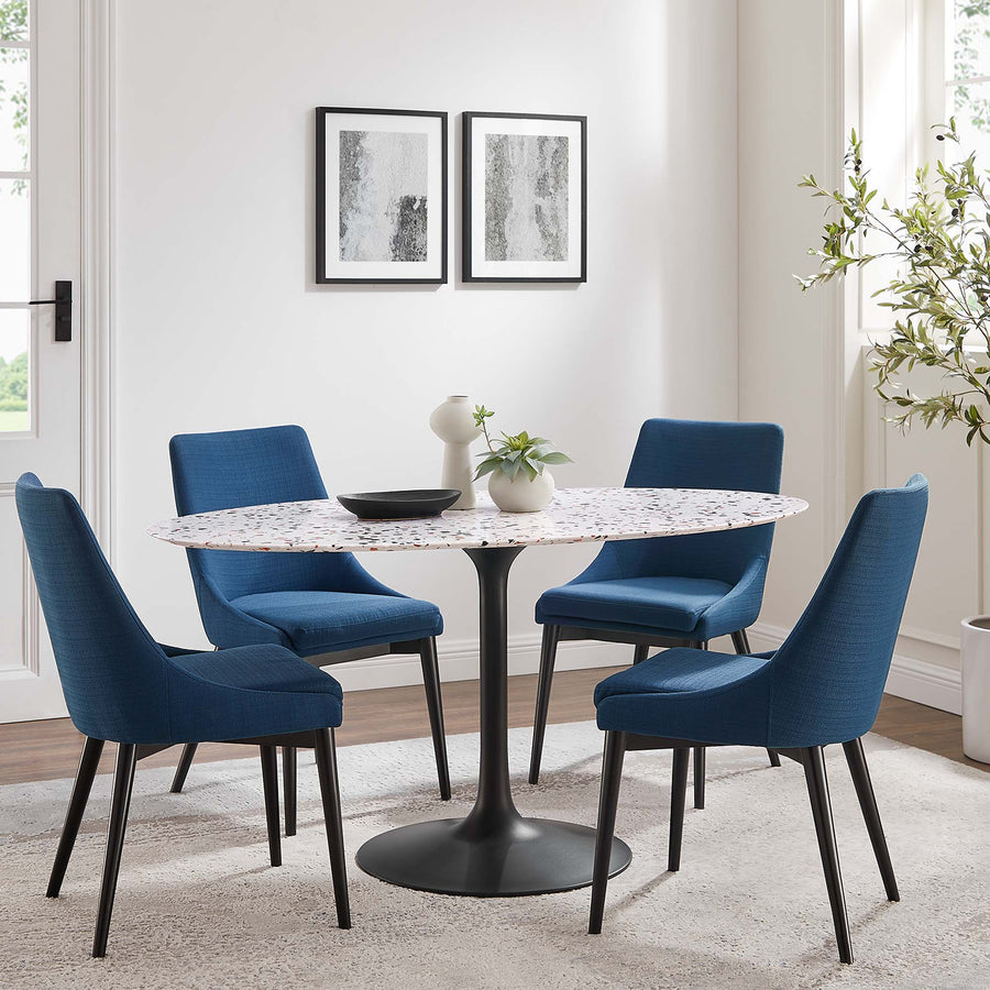 Lumen 60" Oval Terrazzo Dining Table in Black White