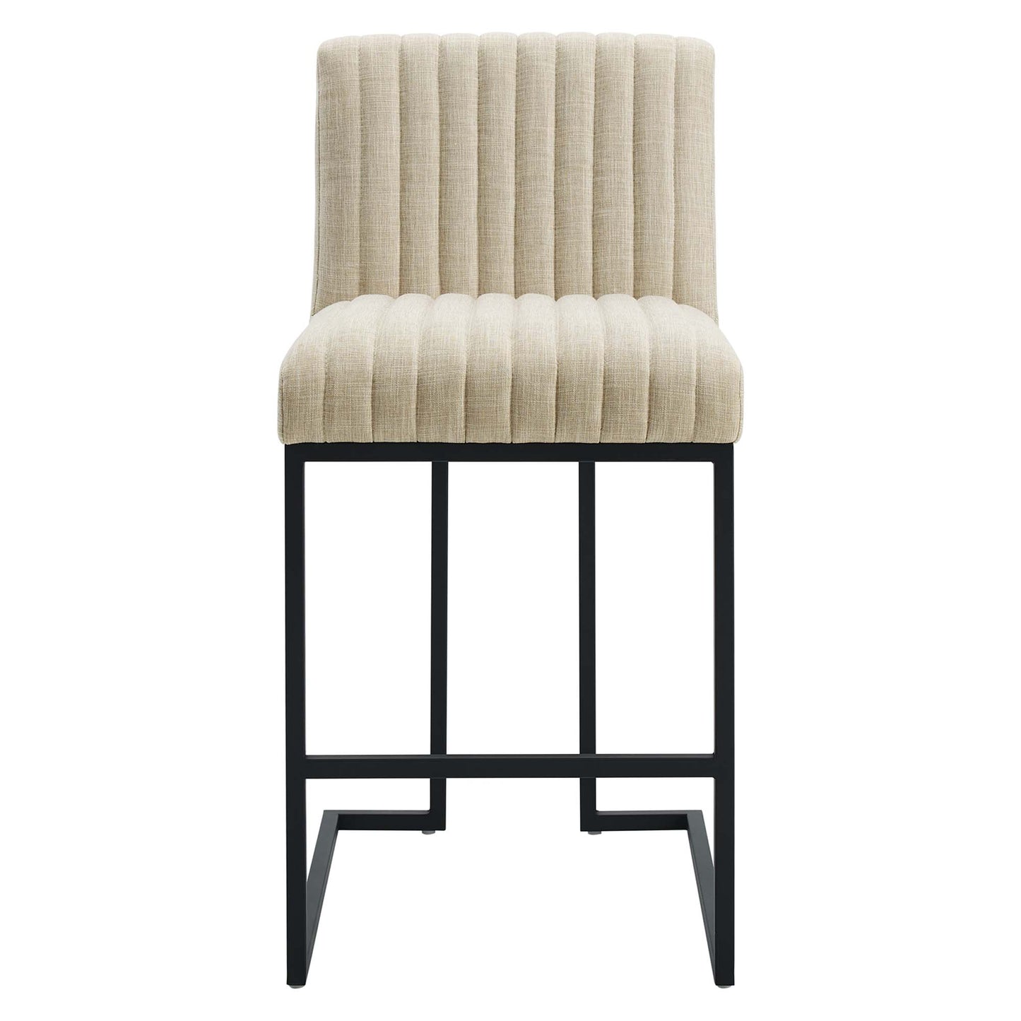 Indulge Channel Tufted Fabric Counter Stools Set of 2 by Furniture For America