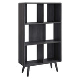 Emery 5 Shelf Wood Grain Bookcase in Charcoal