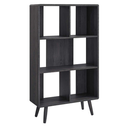 Transmit 5 Shelf Wood Grain Bookcase in Charcoal