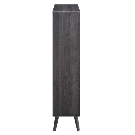 Transmit 5 Shelf Wood Grain Bookcase in Charcoal
