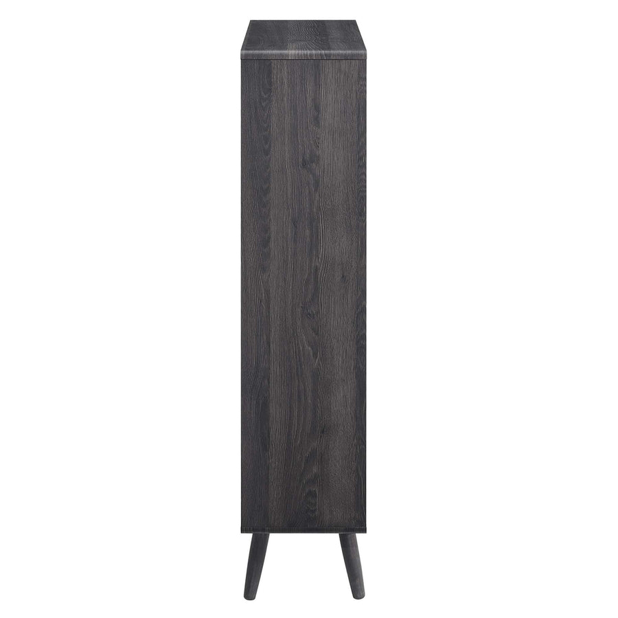Emery 5 Shelf Wood Grain Bookcase in Charcoal