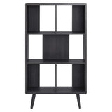 Emery 5 Shelf Wood Grain Bookcase in Charcoal