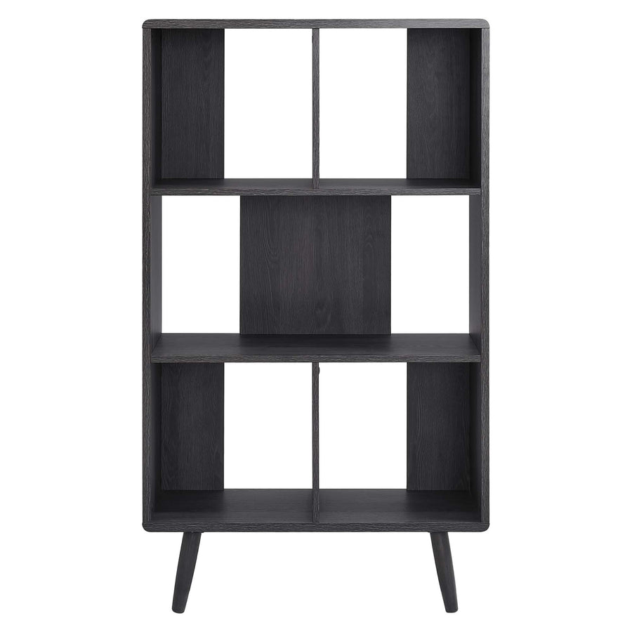 Emery 5 Shelf Wood Grain Bookcase in Charcoal