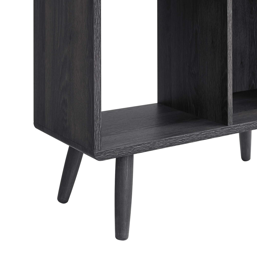 Emery 5 Shelf Wood Grain Bookcase in Charcoal