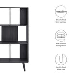 Emery 5 Shelf Wood Grain Bookcase in Charcoal