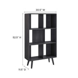 Emery 5 Shelf Wood Grain Bookcase in Charcoal