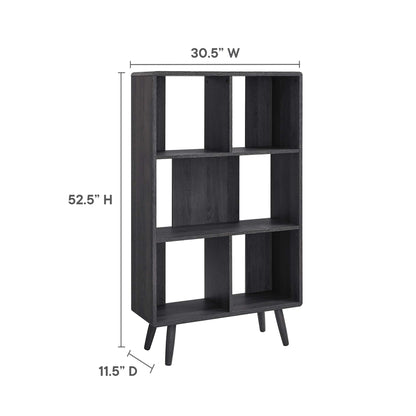 Transmit 5 Shelf Wood Grain Bookcase by Furniture For America