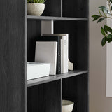 Emery 5 Shelf Wood Grain Bookcase in Charcoal