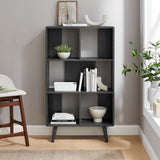 Emery 5 Shelf Wood Grain Bookcase in Charcoal