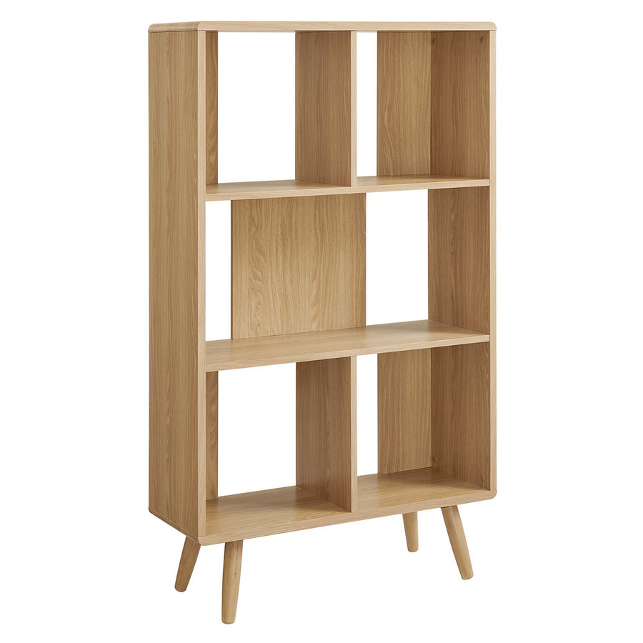 Emery 5 Shelf Wood Grain Bookcase in Oak