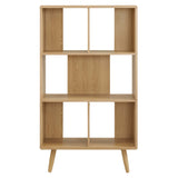 Emery 5 Shelf Wood Grain Bookcase in Oak