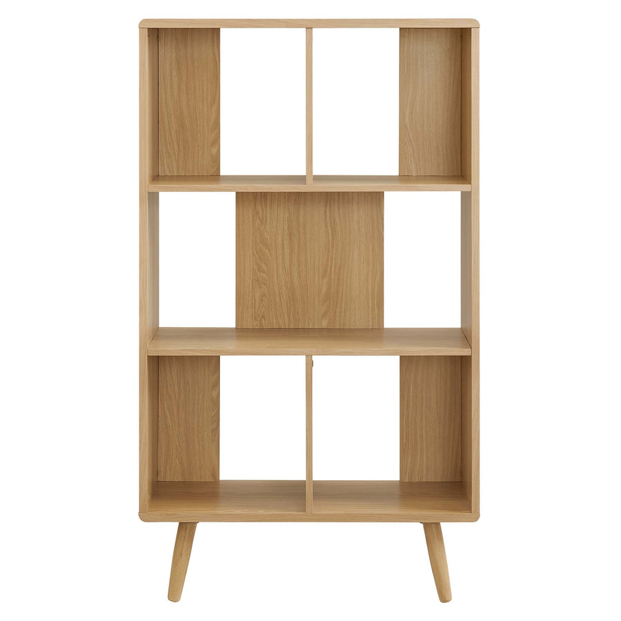 Emery 5 Shelf Wood Grain Bookcase in Oak