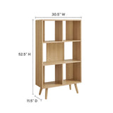 Emery 5 Shelf Wood Grain Bookcase in Oak