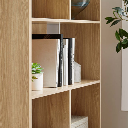 Transmit 5 Shelf Wood Grain Bookcase in Oak