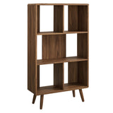 Emery 5 Shelf Wood Grain Bookcase in Walnut