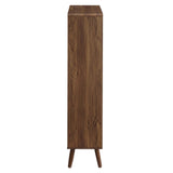 Emery 5 Shelf Wood Grain Bookcase in Walnut