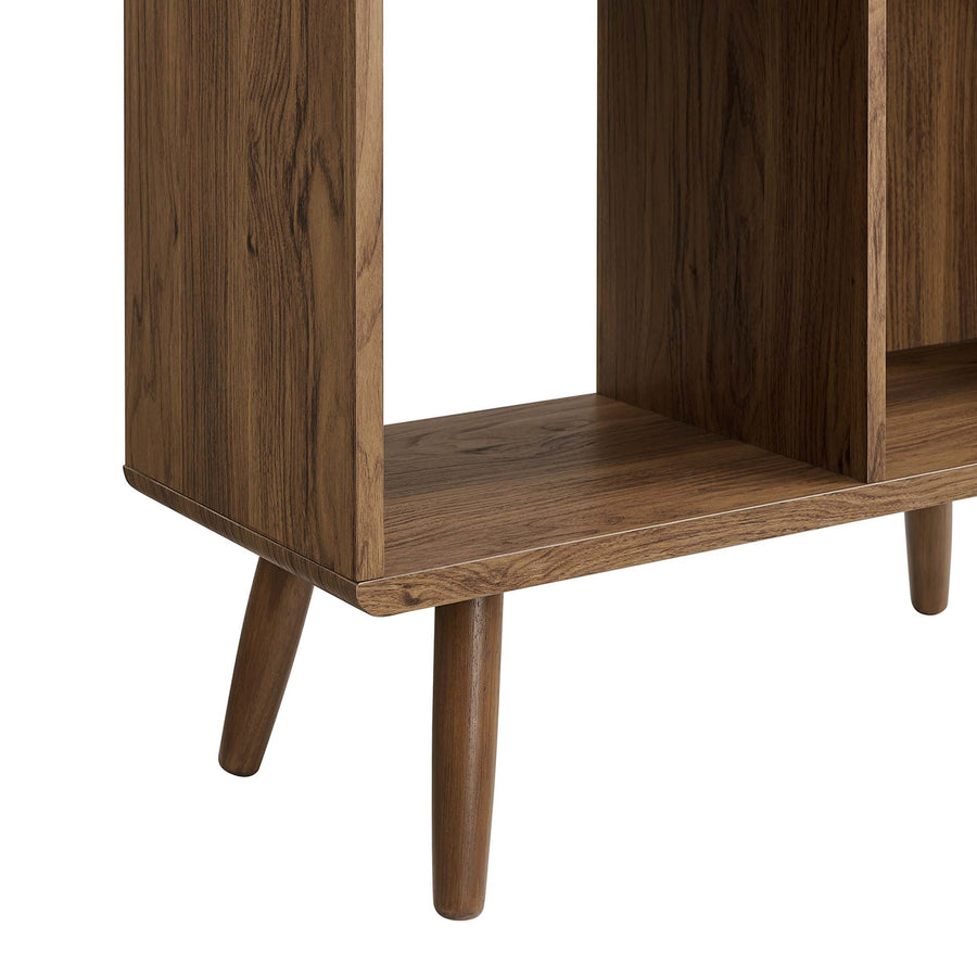 Emery 5 Shelf Wood Grain Bookcase in Walnut
