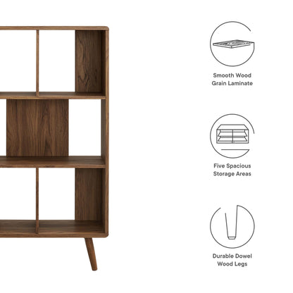 Transmit 5 Shelf Wood Grain Bookcase by Furniture For America