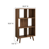Emery 5 Shelf Wood Grain Bookcase in Walnut