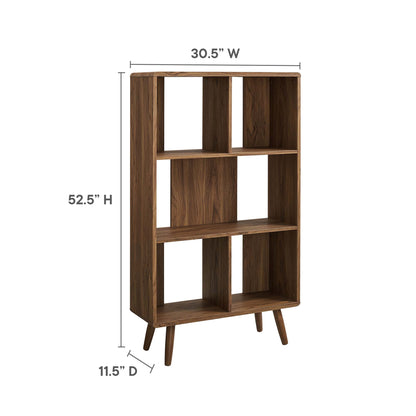 Transmit 5 Shelf Wood Grain Bookcase by Furniture For America