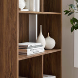 Emery 5 Shelf Wood Grain Bookcase in Walnut