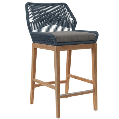 Wellspring 3-Piece Outdoor Patio Teak Wood Bar Set by Furniture For America