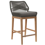 Camden 3-Piece Outdoor Patio Teak Wood Bar Set in Gray Graphite