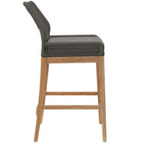 Camden 3-Piece Outdoor Patio Teak Wood Bar Set in Gray Graphite