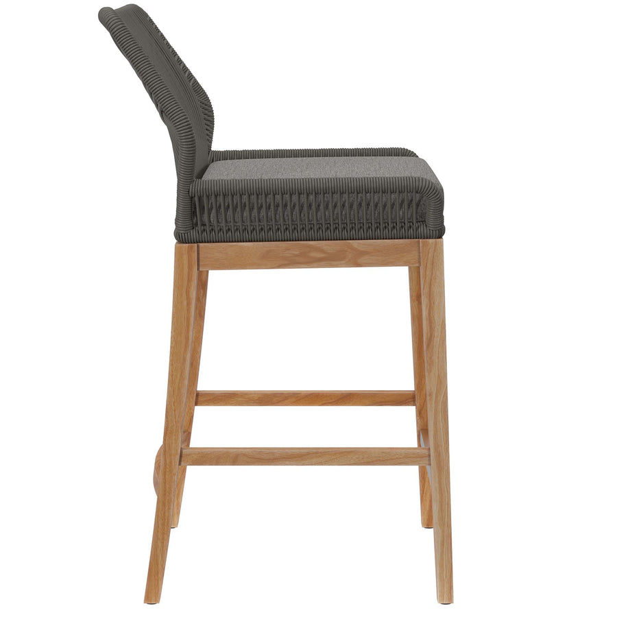 Camden 3-Piece Outdoor Patio Teak Wood Bar Set in Gray Graphite