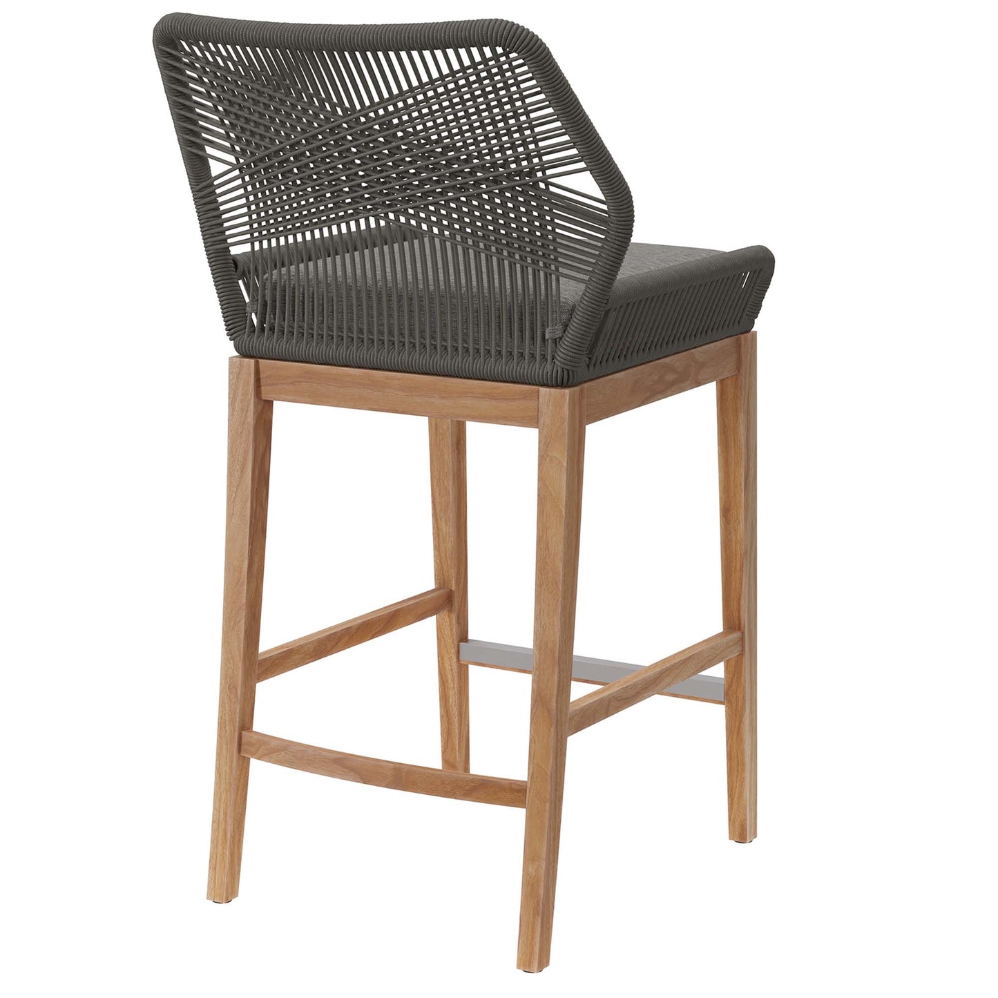 Wellspring Outdoor Patio Teak Wood Bar Stool by Furniture For America