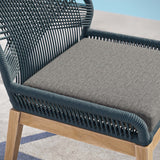 Camden Outdoor Patio Teak Wood Dining Chair in Blue Graphite