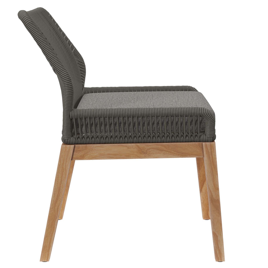 Camden Outdoor Patio Teak Wood Dining Chair in Gray Graphite