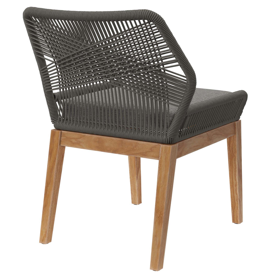 Camden Outdoor Patio Teak Wood Dining Chair in Gray Graphite