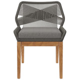 Camden Outdoor Patio Teak Wood Dining Chair in Gray Graphite