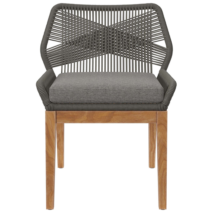 Camden Outdoor Patio Teak Wood Dining Chair in Gray Graphite