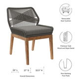 Camden Outdoor Patio Teak Wood Dining Chair in Gray Graphite