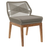 Camden Outdoor Patio Teak Wood Dining Chair in Light Gray Greige