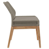 Camden Outdoor Patio Teak Wood Dining Chair in Light Gray Greige