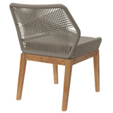 Camden Outdoor Patio Teak Wood Dining Chair in Light Gray Greige