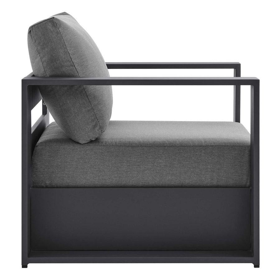 Aspen 3-Piece Outdoor Patio Powder-Coated Aluminum Set in Gray Charcoal