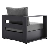 Aspen 3-Piece Outdoor Patio Powder-Coated Aluminum Set in Gray Charcoal