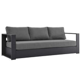 Aspen 3-Piece Outdoor Patio Powder-Coated Aluminum Set in Gray Charcoal