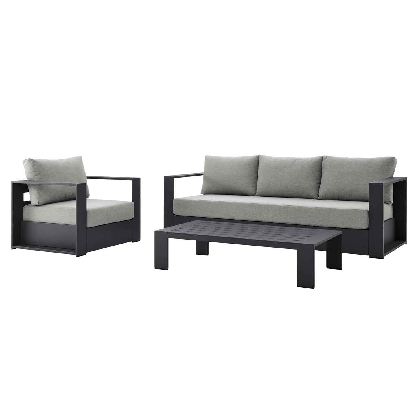 Tahoe 3-Piece Outdoor Patio Powder-Coated Aluminum Set by Furniture For America