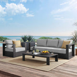 Aspen 3-Piece Outdoor Patio Powder-Coated Aluminum Set in Gray Gray